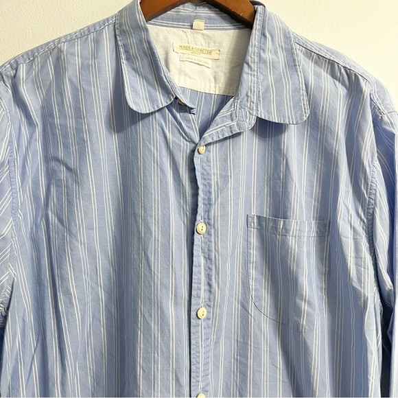 Levi’s Made & Crafted Blue White Striped Button Down Detailed Buttons Import 4 - Picture 4 of 10